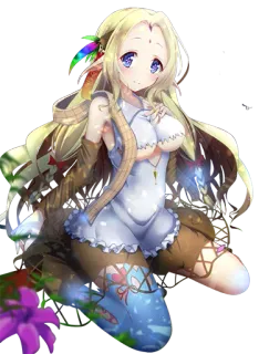 😏 Anime, Elf, Fantasy, Postać, Kobieta telegram sticker