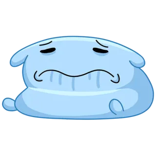 😰 sedih, kartun, ekspresi, biru, karakter, suasana hati whatsapp sticker