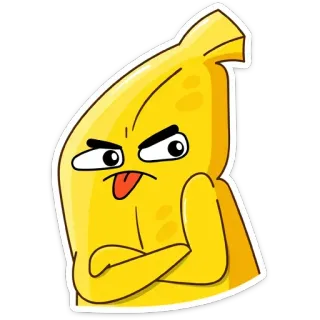 😛 Banane, Cartoon, Frucht, Sticker, Lustig, Wütend telegram sticker