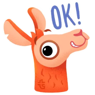 👌 OK! llama, binatang, kartun, ok, positif, persetujuan telegram sticker