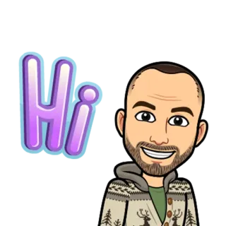 🖖 Hi Bitmoji, Oi, Olá, Desenho animado, Homem, Avatar telegram sticker