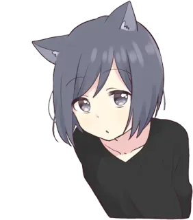 😗 anime, cat girl, manga, kawaii, cute, cartoon telegram sticker