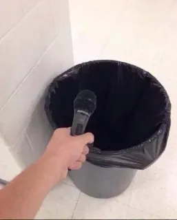 🌟 microphone, trash can, audio, garbage, discarded whatsapp sticker