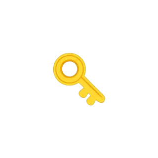 🔑 key, golden, unlock, access, treasure telegram sticker