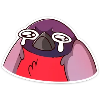 😢 Dessin animé, Oiseau, Pleurs, Triste, Larmes, Émotionnel, Sticker telegram sticker