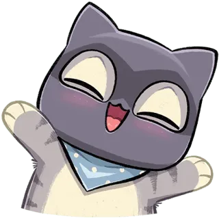 🤗 고양이, 동물, 만화, 스티커, 행복한, 귀여운, 친근한 telegram sticker