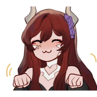 🐱 อนิเมะ, น่ารัก, คาวาอิ, การ์ตูน, ผู้หญิง, ปีศาจ, หู, ตัวละคร telegram sticker
