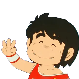 ✌ anime, character, cartoon, waving, happy telegram sticker