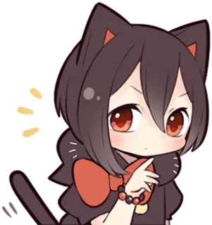 🤔 Anime, Garota gato, Chibi, Kawaii, Fofo, Mangá, Desenho animado, Sticker whatsapp sticker