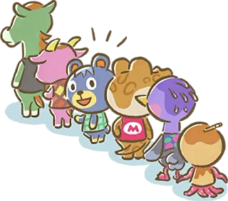 ⏰ animal crossing, videojuego, animales, lindo, dibujos animados whatsapp sticker