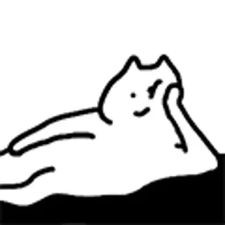 😺 kat, sticker, dier, cartoon, lui, ontspannen telegram sticker