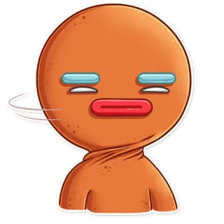 😑 Emoji, Sticker, Desenho animado, Personagem, Expressão, Engraçado, Triste, Laranja telegram sticker
