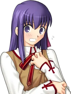 😰 Sakura Matou Fate/stay night Anime, Sakura, Matou, Fate/stay night, fille, personnage telegram sticker