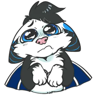 😢 triste, piangere, preoccupato, animale, cartone animato, emozione, peloso telegram sticker