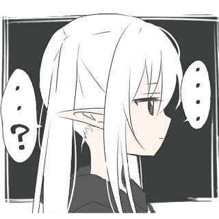Эльфийка в худи @Nyasticks telegram stickers