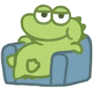 🙂 cartoon, frog, relaxing, cute, chill, chair telegram sticker
