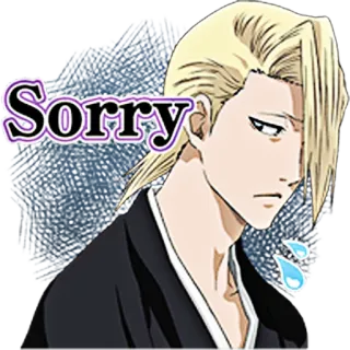 😞 Gin Ichimaru Bleach Sorry Anime, Manga, Entschuldigung, Charakter telegram sticker