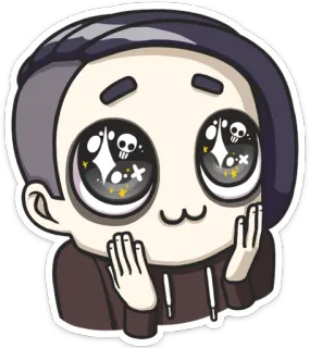 😳 かわいい, アニメ, ステッカー, カワイイ, 目, キラキラ telegram sticker