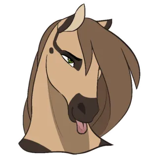 😜 Pferd, Tier, Cartoon, Pferdeartig, Braun, Aufkleber telegram sticker
