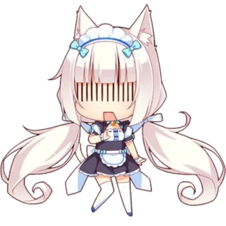 😦 Vanilla Nekopara Anime, Neko, Catgirl, Chibi, Maid, Kawaii telegram sticker