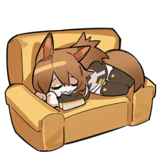 🛋 buồn ngủ, anime, ghế sofa, nghỉ ngơi, mèo telegram sticker
