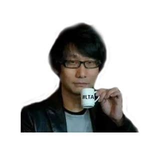 😅 #LTA pessoa, óculos, caneca, xícara, bebida, homem telegram sticker