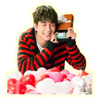 🎁 man, smiling, hearts, gift, happy, person, love telegram sticker