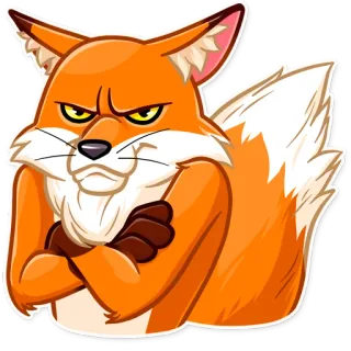 😠 fox, animal, cartoon, angry, annoyed, orange telegram sticker