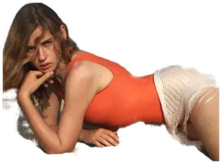 🤗 Frau, Model, Badeanzug, Mode, liegend, Pose, Mädchen, weiblich telegram sticker