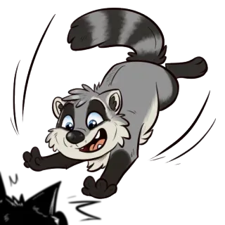 😃 raccoon, animal, cartoon, cute, sticker, playful whatsapp sticker