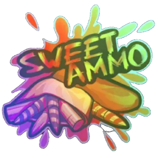 😄 SWEET AMMO Munition, Kugeln, Farbenfroh, Süß, Waffen telegram sticker