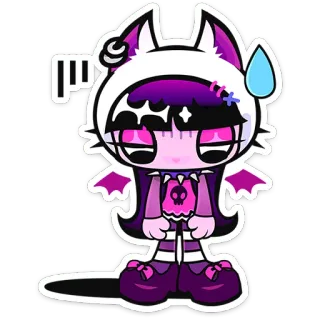 ⭐ ... lindo, anime, dibujos animados, morado, personaje, vampiro telegram sticker