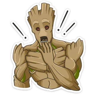 😡 Groot Guardians of the Galaxy Groot, Marvel, Guardians of the Galaxy, Pohon, Kejutan, Stiker telegram sticker