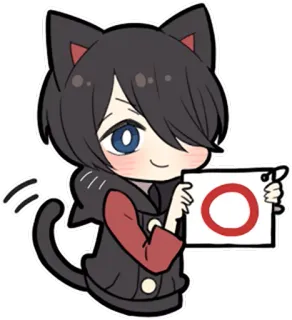 ⭕ 애니메이션, 고양이, 귀여운, 카와이, 원 telegram sticker