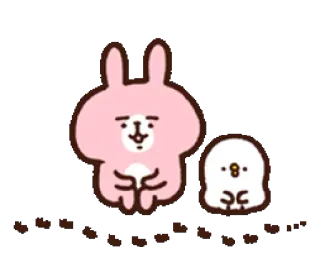 😶 konijn, konijn, eend, schattig, dier, cartoon whatsapp sticker