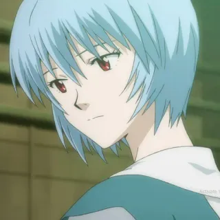 📨 Rei Ayanami Neon Genesis Evangelion Аниме, Манга, Рэй Аянами, Евангелион, Персонаж, Синие волосы, Красные глаза whatsapp sticker
