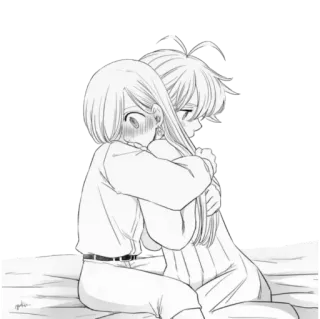 💕 Anime, Umarmung, Niedlich, Romantik telegram sticker