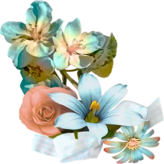 🌺 ดอกไม้, ลายดอก, ช่อดอกไม้, ฤดูใบไม้ผลิ, สวน, ธรรมชาติ telegram sticker