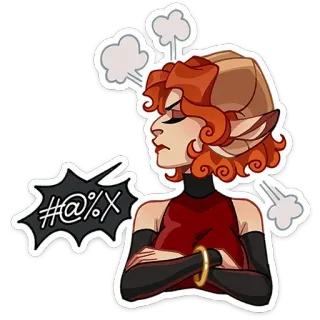 😤 #@%X การ์ตูน, โกรธ, หมดความอดทน, อารมณ์เสีย, คำหยาบ, คำไม่สุภาพ telegram sticker