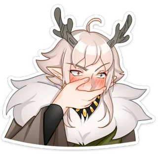 😬 elf, fantasy, cartoon, antlers, collar, character, cute telegram sticker