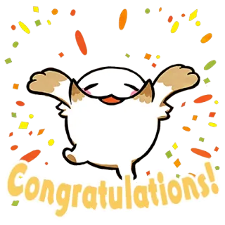🎉 Congratulations! おめでとう, お祝い, 紙吹雪, かわいい, ハッピー, アニメーション telegram sticker