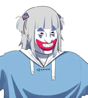 🤡 小丑, 动漫, 令人毛骨悚然, 可怕, 恐怖 whatsapp sticker