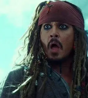 😱 Jack Sparrow Pirates of the Caribbean pirata, johnny depp, film, personaggio, capitano telegram sticker