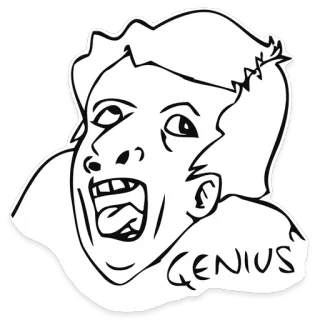 💡 GENIUS genius, funny, cartoon, portrait telegram sticker