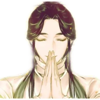 🙏 person, praying, meditation, spiritual, anime, manga telegram sticker