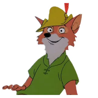 🦊 Robin Hood Robin Hood (Disney) robin hood, disney, fox, animated character, cartoon whatsapp sticker