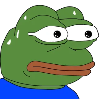 🐸 Pepe the Frog Meme, Rana, Pepe, Triste, Meme de Internet, Emoji, Dibujo animado telegram sticker