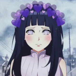 ❤️ Hinata Hyuga Naruto Аниме, Мультфильм, Манга, Фиолетовый, Хината Хьюга, Наруто telegram sticker