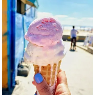 🙂 ice cream, dessert, food, summer, beach telegram sticker