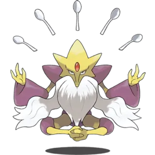 🔮 Alakazam Pokemon Pokemon, Alakazam, psychic, spoon, telekinetic telegram sticker